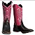 Bota Texana Feminina Cano rosa bico quadrado Ref 720 - Imagem 2