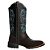 Bota Texana Feminina Bico quadrado Ziper Café/Azul Ref 730 - Imagem 4