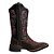 Bota Texana Feminina Café/Rosa bico quadrado ref 731 - Imagem 4