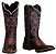 Bota Texana Feminina Café/Rosa bico quadrado ref 731 - Imagem 6