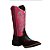 Bota Texana Feminina Café Cano Rosa Ref 721 - Imagem 1