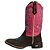 Bota Texana Feminina Café Cano Rosa Ref 721 - Imagem 3