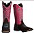 Bota Texana Feminina Café Cano Rosa Ref 721 - Imagem 6