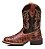 Bota Texana Masculina Escamada couro Marrom Reforçada Costurada Bruta Rodeio Ref 124 - Imagem 3