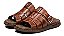 Sandália Masculina marrom Confort Em Couro Ref-1001 - Imagem 3