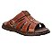 Sandália Masculina marrom Confort Em Couro Ref-1001 - Imagem 1
