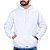 Blusa Moletom Masculino Branco Canguru Com Capuz Liso sem estampa - Imagem 1