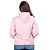 Blusa Moletom Feminino Rosa Com Capuz e Bolso Canguru Sem estampa - Imagem 2