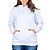 Blusa Moletom Feminino Branco Com Capuz e Bolso Canguru Sem estampa - Imagem 1