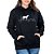Blusa Moletom Feminino Batimentos Coração Cavalo Preto Com bolso - Imagem 1