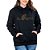 Blusa Moletom Feminino apaixonada por Cavalos Batimentos Coração Preto Com bolso - Imagem 2