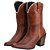 Bota Texana Feminina Montaria de Ziper Salto Alto Couro Latego Pinhão Ref 765 - Imagem 2