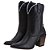 Bota Texana Montaria Feminina Com Salto Ziper Couro Floter Preto Ref 765 - Imagem 2