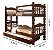 Beliche palmo com cama auxiliar- castanho - Imagem 1