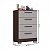 Comoda FLAVIA com 4 gavetas CHOCOLATE/OFF WHITE - Imagem 2