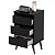 Mesa de Cabeceira 3 gavetas RETRÔ WOOD PRETO - Imagem 2
