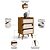 Mesa de Cabeceira 3 gavetas RETRÔ WOOD FREIJO/OFF WHITE - Imagem 2