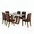 Conjunto de mesa HANA com 6 cadeiras Gol 1,60x80 MEL- OFF WHITE/MARROM - Imagem 1