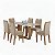 Conjunto de mesa HANA com 6 cadeiras Gol 1,60x80 MEL- OFF WHITE/BEGE - Imagem 1