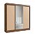 Guarda Roupa Casal Michigan 3 Portas 4 Gavetas 100% MDF com Espelho CASTANHO/NUDE - Imagem 1