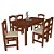 Mesa com 6 Cadeiras madeira - Praiana Arauna amendoa - Imagem 3