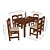Mesa com 6 Cadeiras madeira - Praiana Arauna amendoa - Imagem 2