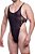 BODY EM TULE PRETO COM DETALHE EM RENDA COM REGULADOR - Imagem 1