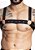 HARNESS ELASTICO PRETO COM ILHOS E ARGOLA DE METAL - Imagem 1