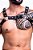 HARNESS FORMATO H DE COURO SINTETICO PRETO - Imagem 1
