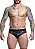CUECA EM CIRRE PRETO E VERM TRABALHADO FRENTE SLIP E ATRAS JOCK - Imagem 1