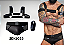 CONJUNTO CUECA EM COURO SINTÉTICO E TULE COM HARNESS DETALHE EM METAL - Imagem 1