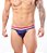 Cueca Jockstrap Azul Marinho com Elástico Tricolor - Imagem 1