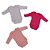 Kit Body Manga Longa Liso Salmão e Rosa (Prematuro) - Imagem 1