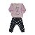 Conjunto Blusa e Calça Cachorrinho Rosa e Preto - Imagem 1