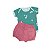 Conjunto Floral Verde e Vermelho - Imagem 1