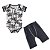 Conjunto Body e Bermuda Preto e Branco - Imagem 1