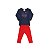 Conjunto Body e Calça Gatinho Marinho e Vermelho - Imagem 1