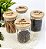 Kit Potes Herméticos 250ml Com Tampa de Bambu 4 Pçs Personalizados - Imagem 1