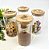 Kit Potes Herméticos 770ml Com Tampa de Bambu 4 Pçs Personalizados - Imagem 1