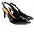Sapato Usaflex Slingback Couro Verniz Preto Bico Fino - Imagem 1