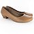 Sapato Usaflex Scarpin Salto Baixo Camel - Imagem 1