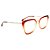 Óculos de Grau Ana Hickmann AH6378 C03/54 Laranja Transparente/Dourado - Imagem 1