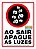 Adesivo de sinalização "AO SAIR APAGUE AS LUZES" 13cm x 9,6cm - Imagem 1