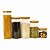 Kit 5 Potes Herméticos de vidro circular – 2000ml / 1650ml / 1100ml e 500ml – Bambu - Imagem 1