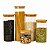 Kit 5 Potes Herméticos de vidro circular – 2000ml / 1650ml / 1100ml e 500ml – Bambu - Imagem 3