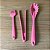 Kit Utensílios de Silicone Rosa – Pincel + Pegador Pequeno + Pegador de Macarrão - Imagem 1
