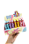 Borracha Stick Ursinho Colorida - Imagem 1