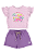 Conjunto Infantil Feminino Blusa Short Lilás - Imagem 2