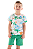 Conjunto Infantil Masculino Camiseta e Bermuda Moletom Dino - Imagem 1