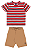 Conjunto Infantil Masculino Camiseta Listrada e Bermuda - Imagem 1